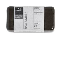 R&F Encaustic Paint Block - Raw Umber, 40 ml block