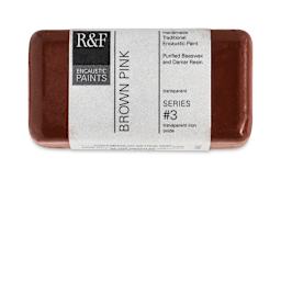 R&F Encaustic Paint Block - Brown Pink, 40 ml block