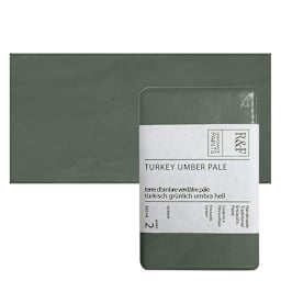 R&F Encaustic Paint Block - Turkey Umber Pale, 333 ml, Block and swatch