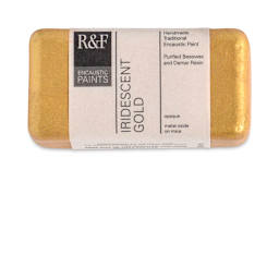 R&F Encaustic Paint Block - Iridescent Gold, 40 ml block