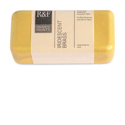 R&F Encaustic Paint Block - Iridescent Brass, 104 ml block