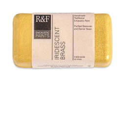 R&F Encaustic Paint Block - Iridescent Brass, 40 ml block