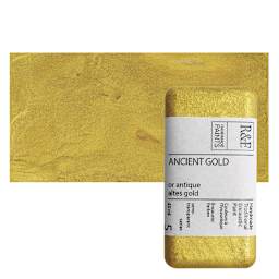 R&F Encaustic Paint Block - Ancient Gold, 40 ml, Block and swatch
