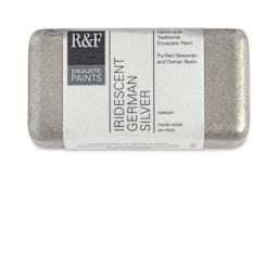 R&F Encaustic Paint Block - Iridescent Geman Silver, 40 ml block