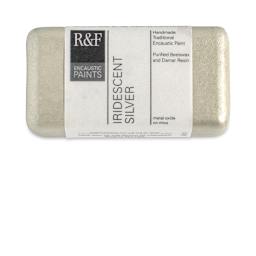 R&F Encaustic Paint Block - Iridescent Silver, 40 ml block