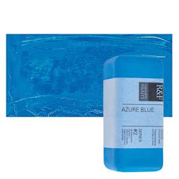 R&F Encaustic Paint Block - Azure Blue, 104 ml block and swatch