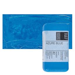 R&F Encaustic Paint Block - Azure Blue, 40 ml block and swatch