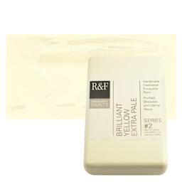 R&F Encaustic Paint Block - Brilliant Yellow Extra Pale, 40 ml block and swatch