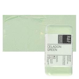 R&F Encaustic Paint Block - Celadon Green, 40 ml block and swatch