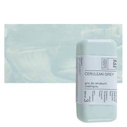 R&F Encaustic Paint Block - Cerulean Gray, 104 ml, Block and swatch