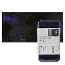 R&F Encaustic Paint Block - Egyptian Violet, 40 ml block and swatch