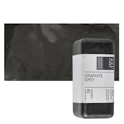 R&F Encaustic Paint Block - Graphite Gray, 104 ml block and swatch