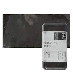 R&F Encaustic Paint Block - Graphite Gray, 40 ml block and swatch