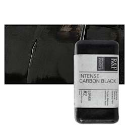 R&F Encaustic Paint Block - Intense Carbon Black, 40 ml block and swatch