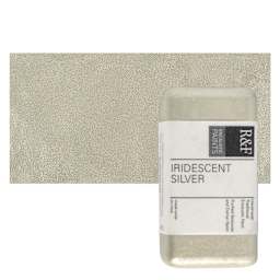 R&F Encaustic Paint Block - Iridescent Silver, 40 ml block and swatch