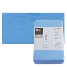 R&F Encaustic Paint Block - King's Blue, 333 ml block and swatch