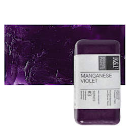 R&F Encaustic Paint Block - Manganese Violet, 40 ml block and swatch