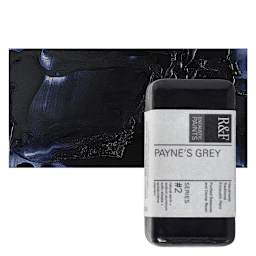 R&F Encaustic Paint Block - Payne's Gray, 40 ml block and swatch