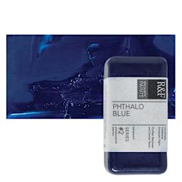 R&F Encaustic Paint Block - Phthalo Blue, 40 ml block and swatch