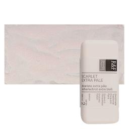 R&F Encaustic Paint Block - Scarlet Extra Pale, 104 ml block and swatch