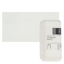 R&F Encaustic Paint Block - Titanium White, 104 ml block and swatch
