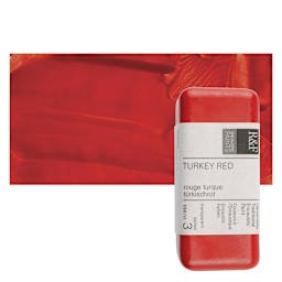 R&F Encaustic Paint Block - Turkey Red, 104 ml block and swatch