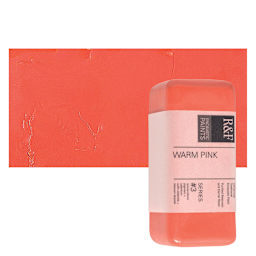R&F Encaustic Paint Block - Warm Pink, 104 ml block and swatch
