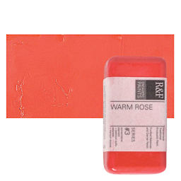 R&F Encaustic Paint Block - Warm Rose, 40 ml block and swatch