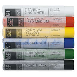 R & F Pigment Sticks-Set of 6 Opaque Colors  Inside of Package
