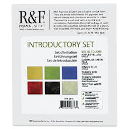 R&F Pigment Sticks - Introductory Set back of package
