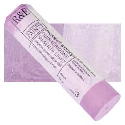 R&F Pigment Stick - Quinacridone Magenta Light, 100 ml Stick and swatch