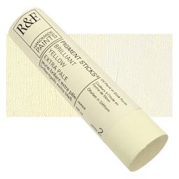 R&F Pigment Stick - Brilliant Yellow Extra Pale, 100 ml stick and swatch
