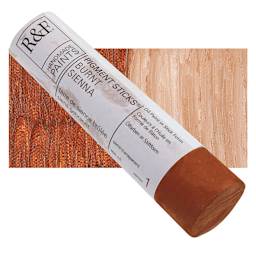 R&F Pigment Stick - Burnt Sienna, 100 ml stick and swatch