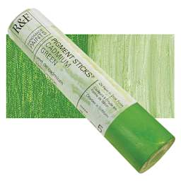 R&F Pigment Stick - Cadmium Green, 188 ml stick and swatch
