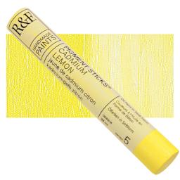R&F Pigment Stick - Cadmium Lemon, 38 ml stick and swatch