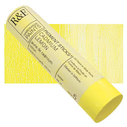 R&F Pigment Stick - Cadmium Lemon, 100 ml stick and swatch