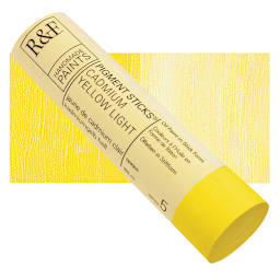 R&F Pigment Stick - Cadmium Yellow Light, 100 ml stick and swatch