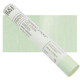 R&F Pigment Stick - Celadon Green, 38 ml stick and swatch