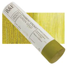 R&F Pigment Stick - Green Gold, 100 ml stick and swatch