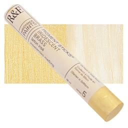 R&F Pigment Stick - Iridescent Brass, 38 ml stick and swatch