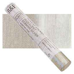 R&F Pigment Stick - Iridescent German Silver, 38 ml stick and swatch