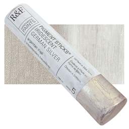 R&F Pigment Stick - Iridescent German Silver, 188 ml stick and swatch