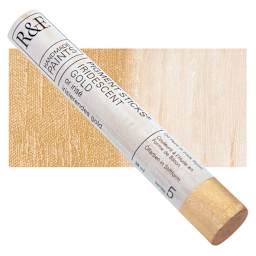 R&F Pigment Stick - Iridescent Gold, 38 ml stick and swatch