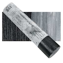 R&F Pigment Stick - Ivory Black, 188 ml stick and swatch