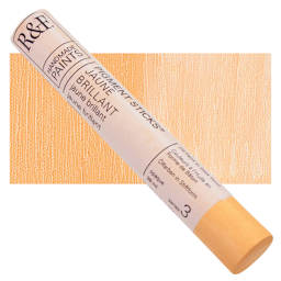 R&F Pigment Stick - Jaune Brilliant, 38 ml stick and swatch