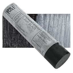 R&F Pigment Stick - Lamp Black, 100 ml stick and swatch