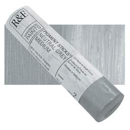 R&F Pigment Stick - Neutral Grey Medium, 100 ml stick and swatch
