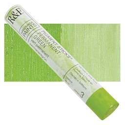 R&F Pigment Stick - Permanent Green, 38 ml stick and swatch