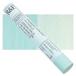 R&F Pigment Stick - Phthalo Green Pale, 38 ml stick and swatch