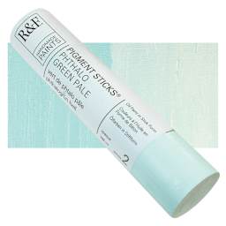 R&F Pigment Stick - Phthalo Green Pale, 188 ml stick and swatch
